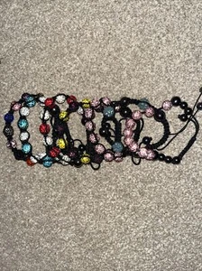 Womens, Girls, Men’s Pink Flexible Shamballa bracelet With Rhinestones - Picture 1 of 2