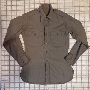 Vintage WWII Wool M37 Office Uniform Shirt  OD Green US Army Sz S/M - Picture 1 of 8