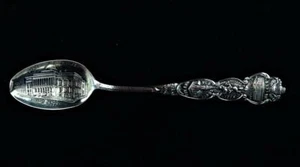 CUCHARA DE RECUERDO DE PLATA ESTERLINA DE LA CASA DEL ESTADO DE BOSTON - GEORGE E. HOMER-DEMITASSE - Imagen 1 de 1