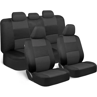 Juego completo de 5 fundas de asiento de coche de poliéster para Nissan negro Foto 1 de 4