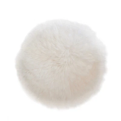 Sitzauflage Sitzkissen aus echtem Schaffell Pad Farbe naturweiß ca. 40cm rund - Bild 1 von 3