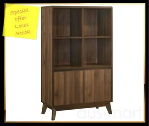 136cm Walnut 3 Tier Display Rack Cabinet Storage Shelf Freestanding Bookshelf - Picture 1 of 5