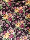 Daisy Kingdom Fabric Grannies Roses on Black 3 yds Cottage Floral 1997 Unused
