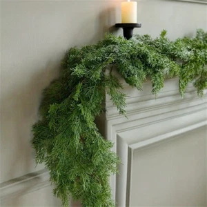 Christmas Vine Garland 6.25 Feet Cypress Christmas Decor for Stairs Mantel Porch - Picture 1 of 14
