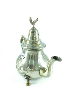 Antica teiera in ottone argentato per tè karkade bevande calde in genere arredo - Immagine 1 di 2