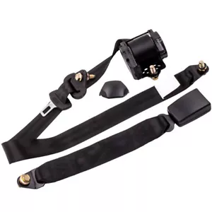HOT Seat Belt 3 Point Universal Retractable Safety Belt Black - Picture 1 of 6