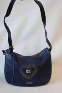 Bolso Bandolera Mujer Love Moschino Azul Dorado Cuentas Logo Placa Hombro - Imagen 1 de 15