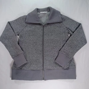 Woolrich Women's Size Medium Full Zip Fleece Jacket Coat Gray Collared Soft - Picture 1 of 11