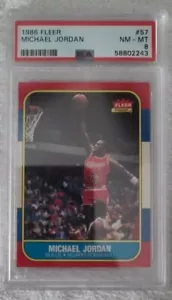 1986 Michael Jordan RC - Fleer PSA 8 - NM/MINT RAZOR SHARP! - Bulls #57 GOAT