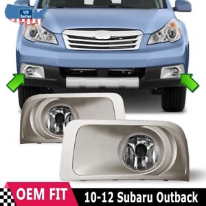 For 2010-2012 Subaru Outback Clear Fog Lights w/ Bezel+Wiring+Switch Kit Pair