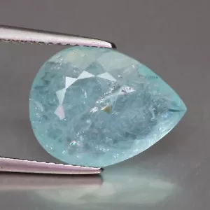 4,87 Selten Bläulich Grün! Kupferlager Paraiba Turmalin Birnenschliff Edelstein - Bild 1 von 11