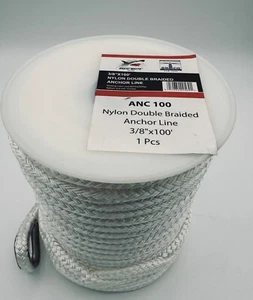 Anchor Line  3/8 x 100ft  double braid Nylon with spliced  thimble length - Bild 1 von 2