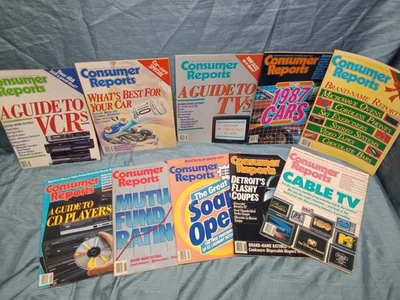 Lot of 10 vintage Consumer Reports Magazine circa 1987 Foto 1 de 4