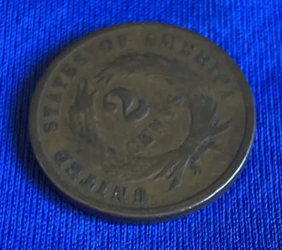 1864 US TWO-CENT PIECE BRONZE COIN GOOD  CONDITION(1864-1873) - Image 1 of 4