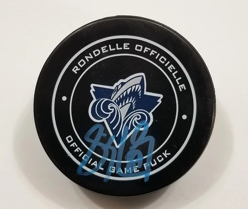 SIDNEY CROSBY Autografiado Rimouski Oceanic QMJHL Oficial GAME PUCK Tinta Azul Foto 1 de 1