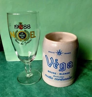 Chope Verre biére Motte Cordonnier Jenlain Noel 1988 - Photo 1/4