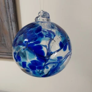 Grande sfera sfera dell'amicizia globo sfera 4" blu e trasparente in scatola orig - Foto 1 di 9