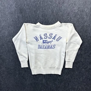 Vintage 1960s Nassau Bahamas Raglan Crewneck Sweatshirt Size Large True Vintage - Picture 1 of 9