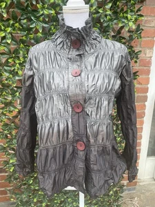 Damee Inc Crinkle Metallic Ombre Blazer Jacket Size Large L Lagenlook - Picture 1 of 11