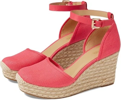 Brand New Michael Kors Espadrille Wedges Geranium Pink Size 7 - Image 1 of 2