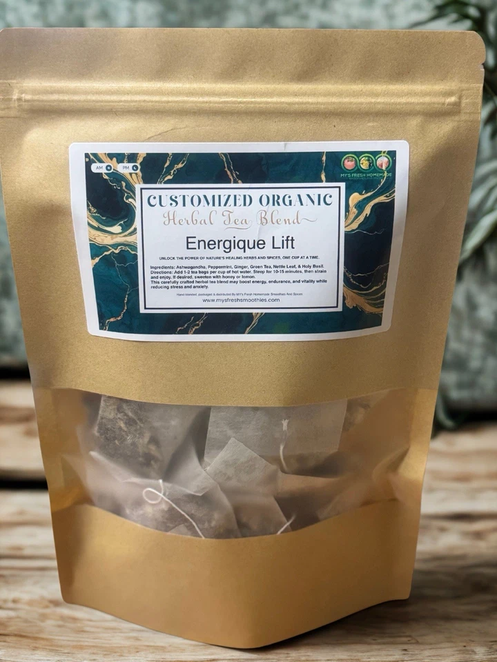 Mezcla de té de hierbas Energique Lift - Impulso orgánico para vitalidad y energía. 28 Svgs Foto 1 de 2