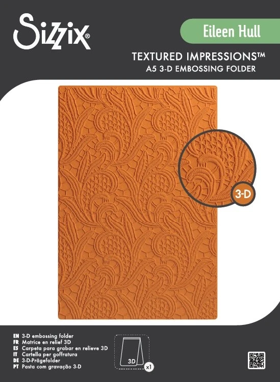 Sizzix 3D Textured A5 Embossing Folder By Eileen Hull-Lacy Leaves - Image 1 of 1