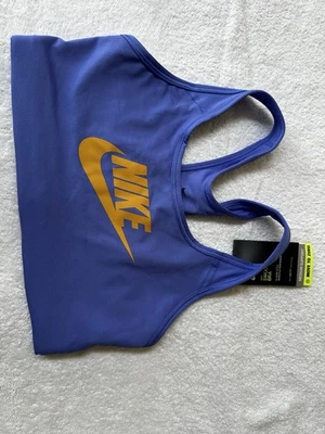 Nike Pro Women Medium Support Classic Swoosh Training Bra Purple CN5262 Size M - Image 1 of 3