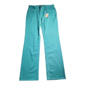 NWT Robert Graham Classic Yates Sz 36 Men Casual Pants Teal Bootcut Cotton Blend - Picture 1 of 11