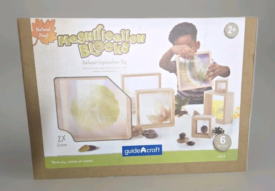 Guidecraft Magnification Blocks - 6 Blocks - G3018 Magnafication × 2   +2yrs Old - Image 1 of 4