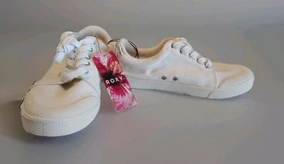 Roxy Pierview 低帮运动鞋女式 8 码系带白色舒适鞋  — 第 1/4 张图片