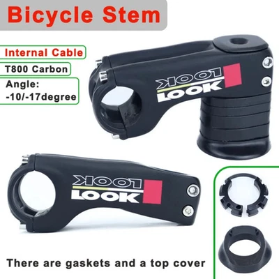 Internal Cable Carbon Bicycle Stem Road Bike Handlebar Stem Angle -10/-17degree - Image 1 of 4