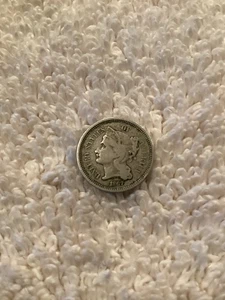1867 3 Cent Nickel Coin - Picture 1 of 4