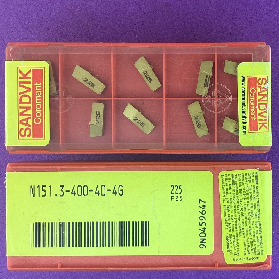 10pc  SANDVIK COROMANT N151.3-400-40-4G Carbide Grooving Insert; 225🎯Machinist - Image 1 of 1