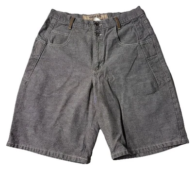 Vintage Guess Denim Shorts Jorts Men’s 31 Light Black Gray 90s Y2K Streetwear - Image 1 of 4