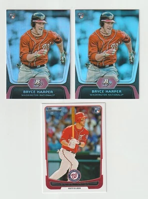 Lote de controle remoto 2012 Bowman & Platinum Bryce Harper (3) Washington Nationals *BCGUYS* - Imagem 1 de 2