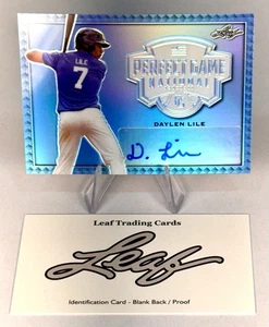 2020 Leaf Perfect Game Daylen Lile 1/1 Metal Auto Pre Production Proof Autograph - Picture 1 of 3