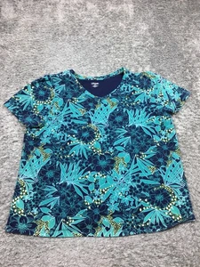 Camicia Liz & Me donna taglia 1X manica corta blu 18W/20W più - Foto 1 di 11