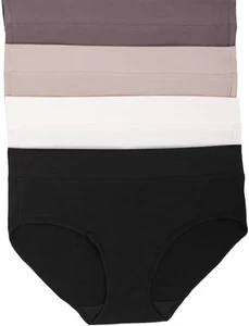 Felina Womens 4 Pk Pima Cotton Wide Waistband Hipster, Multi, XL - Picture 1 of 3