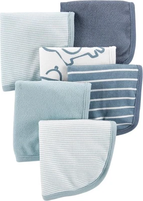 Carter's 6-Pack Washcloths (Blue/Navy/Stripes) Small, Blue/Navy/Stripes  - Image 1 of 2