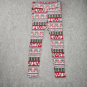No Boundaries Weihnachts Leggings L/G rot grün weiß festlich Polyester Elasthan - Bild 1 von 7