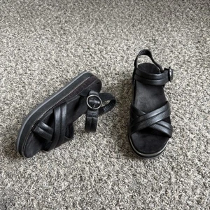 Vionic Reyna Plateau-Sandalen Größe 8,5 M schwarz Leder Fersenriemen bequem - Bild 1 von 11
