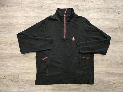 Sudadera Pullover Ron Chereskin Para Hombres XL Negra Roja Bambú 1/4 Bolsillos con Cremallera Golf Foto 1 de 4