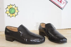 Vintage Bally BREME Men's Loafers Shoes Black Leather. US Size 7.5 EEE - Picture 1 of 13