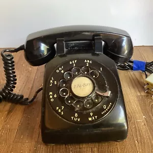 1960s WESTERN ELECTRIC C/D 500 ( 3-64 ) BLACK Rotary Dial Desk Table Telephone - Picture 1 of 8