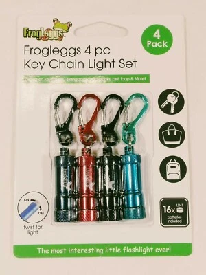 Frogleggs 4.8-lumen LED miniature flashlight battery included 4 pack multicolor - Image 1 of 4