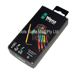 Wera 9pc 967/9 Torx-BO Multicolour 1 SB L Key Set For Tamper-Proof Torx Screws - Picture 1 of 11