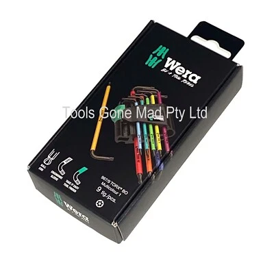 Wera 9pc 967/9 Torx-BO Multicolour 1 SB L Key Set For Tamper-Proof Torx Screws - Image 1 of 4