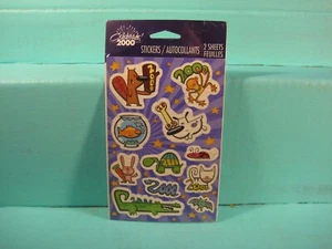 Y2K Year 2000 Millennium Cartoon Animal Stickers 2 Sheets American Greetings  - Picture 1 of 2