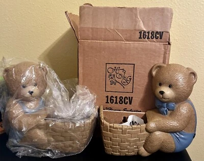 Bolsillos vintage para decoración de pared de oso y cesta decoración de interiores de hogar decoración de guardería *NUEVO* Foto 1 de 4