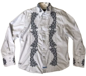 English Laundry by Christopher Wicks Mens Shirt Blue Check Hand Sewn Cotton LRG - Picture 1 of 10